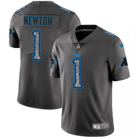 Men Carolina Panthers 1 Newton Nike Teams Gray Fashion Static Limited NFL Jerseys